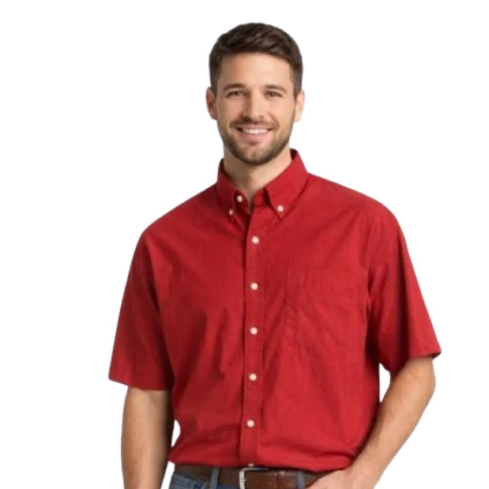 Croft & Barrow Men's Maroon Casual Button-Down Shirt XL (MS004)